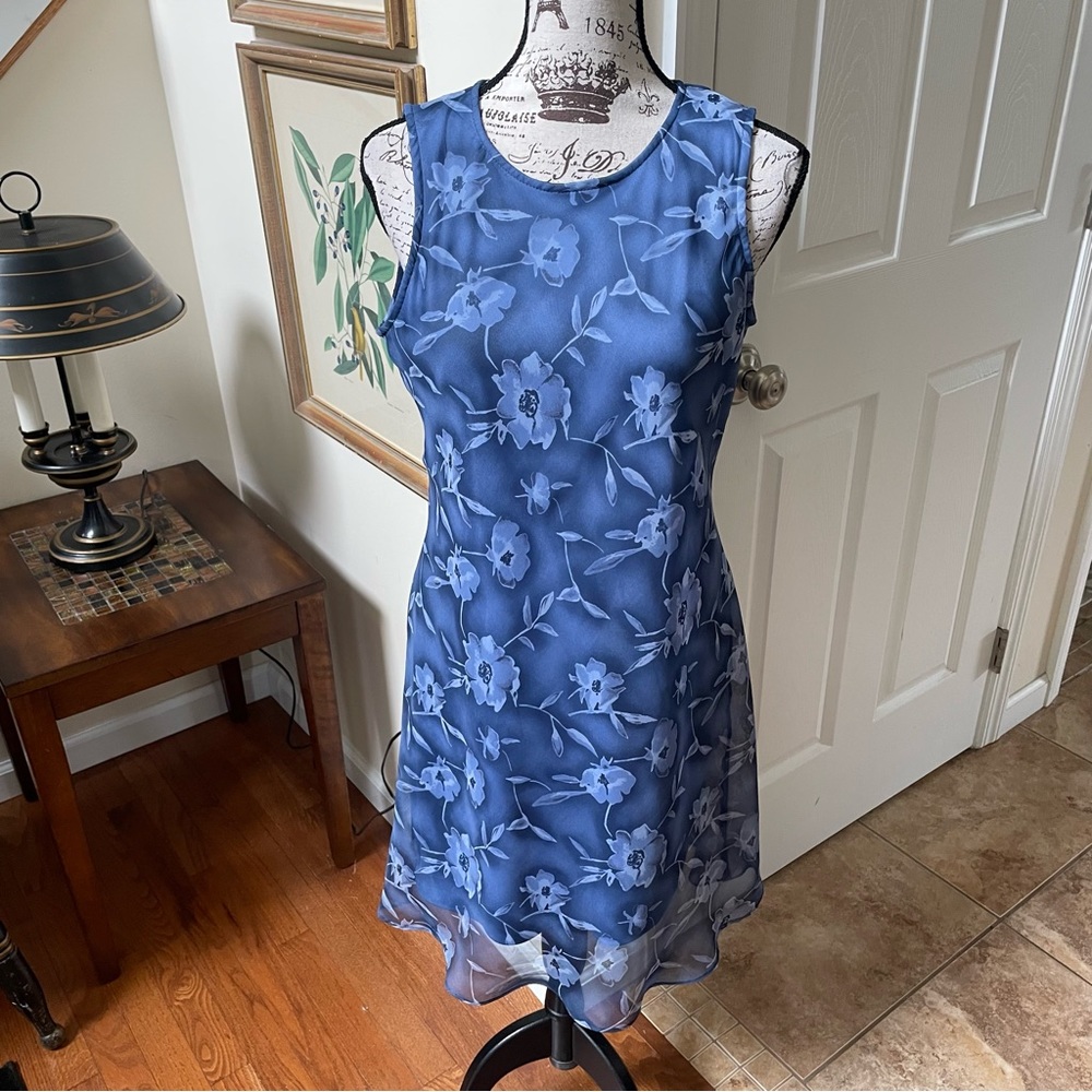 Y2K/Vintage Blue Floral Dress - M